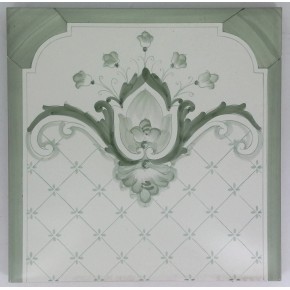 30x30 Classico Vietri Dec. Terminale Vetranto Verde