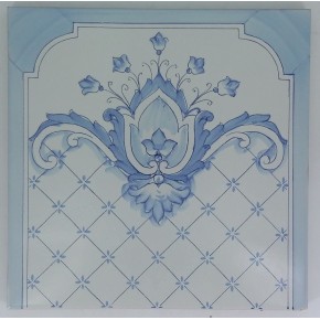 30x30 Class. Vietri Dec. Terminale Vetranto Azzurro mod. Bco Cava